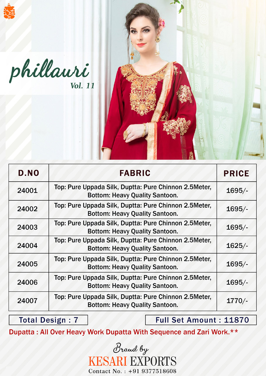 Kesari Export Designer Phillauri Vol-11 Uppada Silk Catalog Kesari Export Designer Phillauri Vol-11 Uppada Silk Catalog